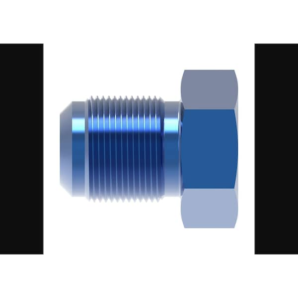 -4 AN Threaded Plug, Anodized, Blue, Aluminum